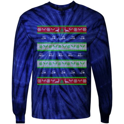 Swimmer Present Ugly Christmas Tie-Dye Long Sleeve Shirt