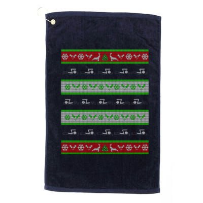 Swimmer Present Ugly Christmas Platinum Collection Golf Towel