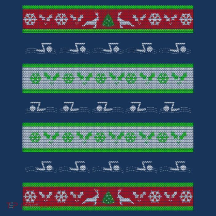Swimmer Present Ugly Christmas Womens T-Shirt