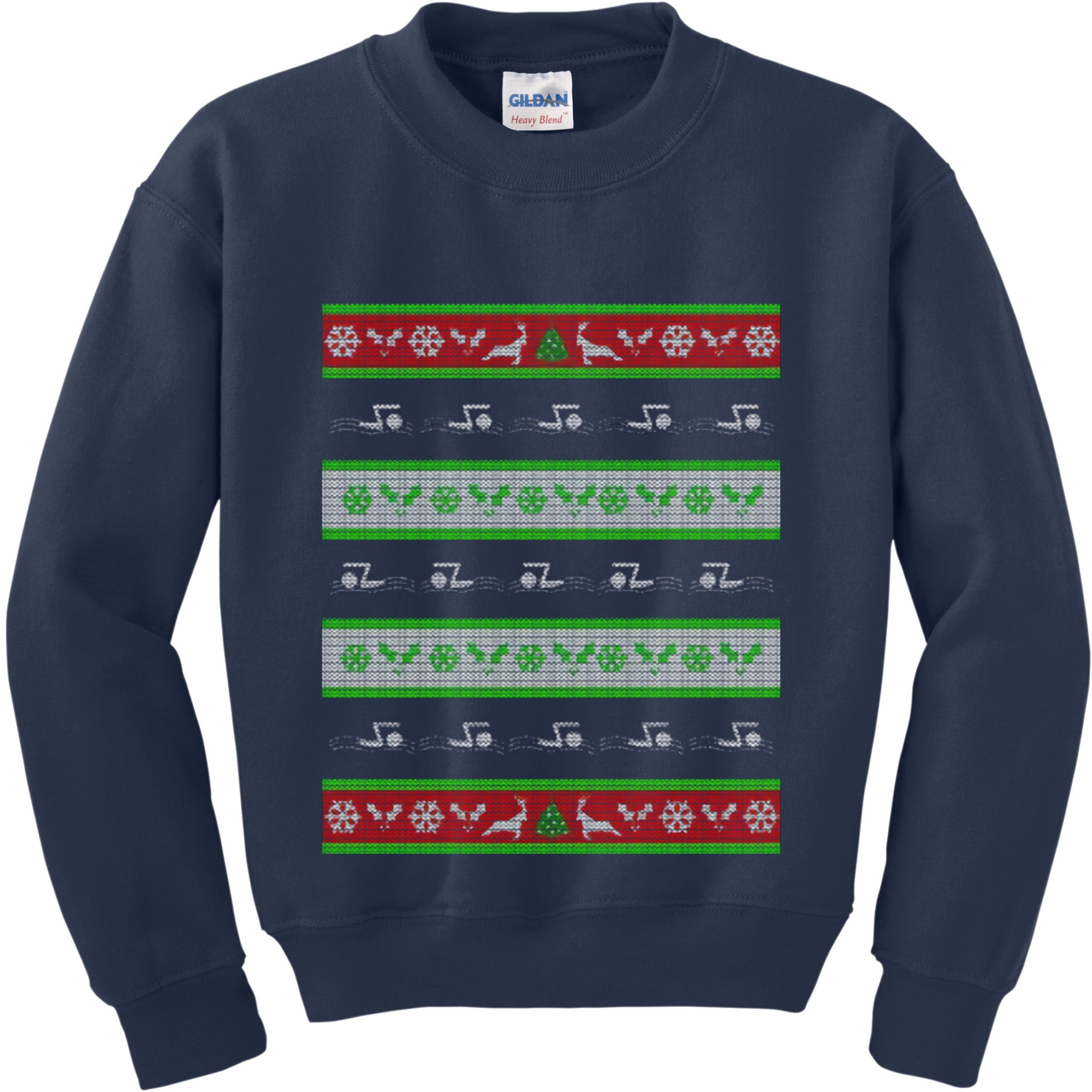 Swimmer Present Ugly Christmas Kids Sweatshirt