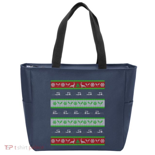 Swimmer Present Ugly Christmas Zip Tote Bag