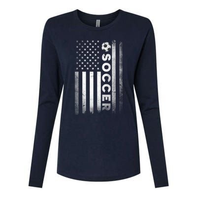 Soccer Player USA US American Flag Girls Boys Womens Cotton Relaxed Long Sleeve T-Shirt