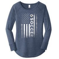 Soccer Player USA US American Flag Girls Boys Women's Perfect Tri Tunic Long Sleeve Shirt