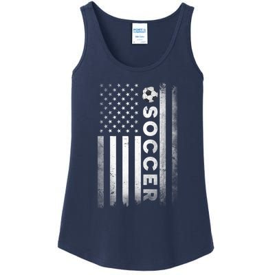 Soccer Player USA US American Flag Girls Boys Ladies Essential Tank