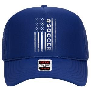 Soccer Player USA US American Flag Girls Boys High Crown Mesh Back Trucker Hat