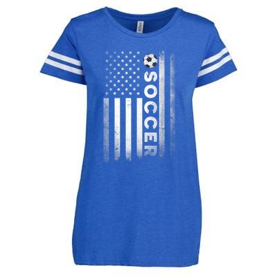 Soccer Player USA US American Flag Girls Boys Enza Ladies Jersey Football T-Shirt