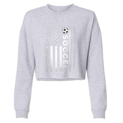 Soccer Player USA US American Flag Girls Boys Cropped Pullover Crew