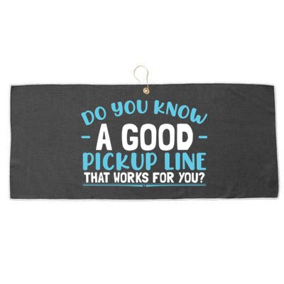 Sarcastic Pick Up Line Dating Single Great Gift Large Microfiber Waffle Golf Towel