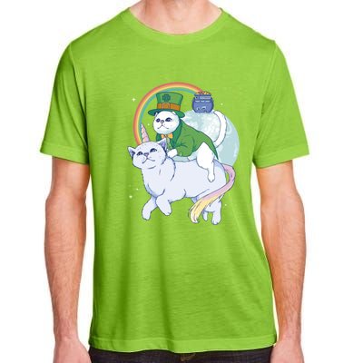 St Patricks Unicorn Cat Wearing Leprechaun Cat Cute Funny Gift Adult ChromaSoft Performance T-Shirt