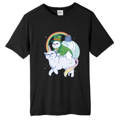 St Patricks Unicorn Cat Wearing Leprechaun Cat Cute Funny Gift Tall Fusion ChromaSoft Performance T-Shirt