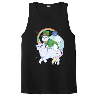 St Patricks Unicorn Cat Wearing Leprechaun Cat Cute Funny Gift PosiCharge Competitor Tank