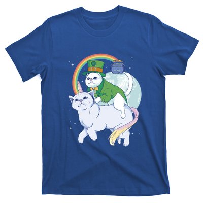 St Patricks Unicorn Cat Wearing Leprechaun Cat Cute Funny Gift T-Shirt