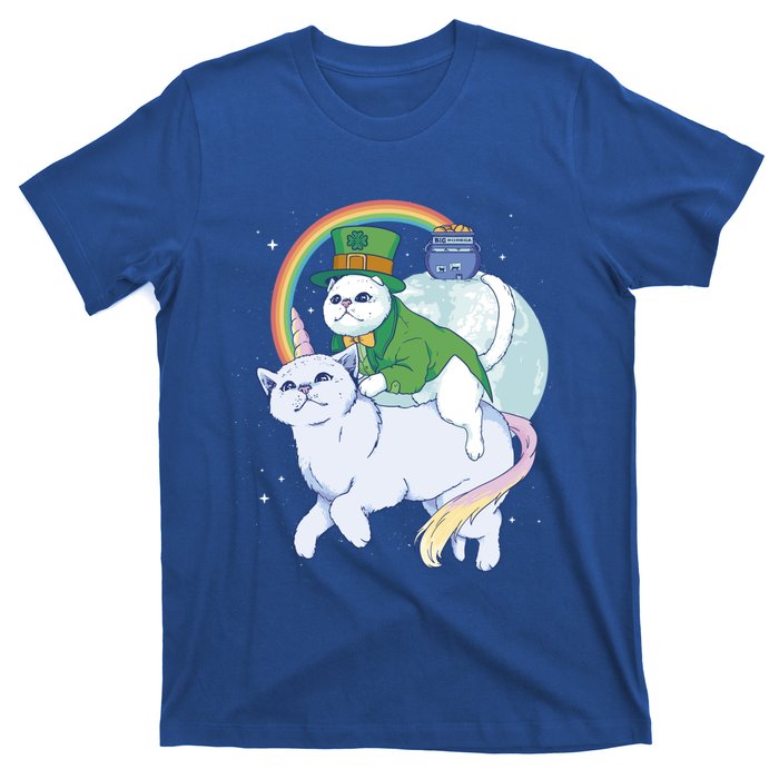 St Patricks Unicorn Cat Wearing Leprechaun Cat Cute Funny Gift T-Shirt