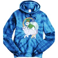 St Patricks Unicorn Cat Wearing Leprechaun Cat Cute Funny Gift Tie Dye Hoodie