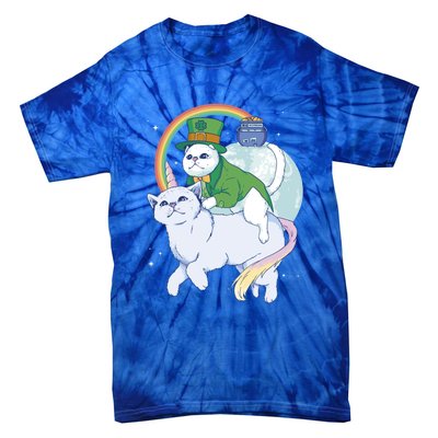 St Patricks Unicorn Cat Wearing Leprechaun Cat Cute Funny Gift Tie-Dye T-Shirt