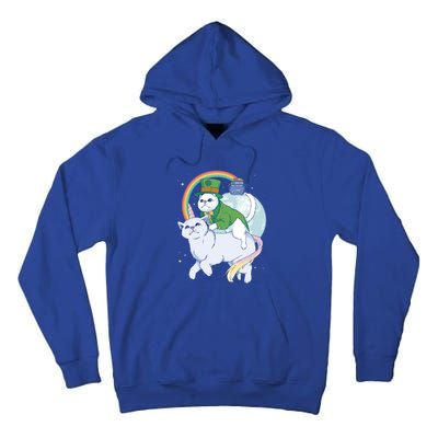 St Patricks Unicorn Cat Wearing Leprechaun Cat Cute Funny Gift Tall Hoodie