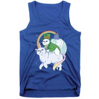 St Patricks Unicorn Cat Wearing Leprechaun Cat Cute Funny Gift Tank Top