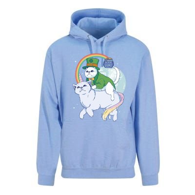 St Patricks Unicorn Cat Wearing Leprechaun Cat Cute Funny Gift Unisex Surf Hoodie