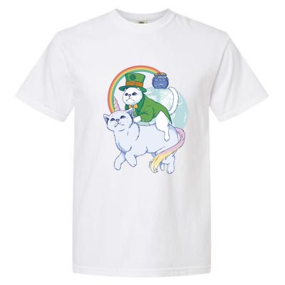 St Patricks Unicorn Cat Wearing Leprechaun Cat Cute Funny Gift Garment-Dyed Heavyweight T-Shirt