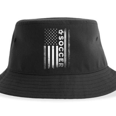 Soccer Player USA US American Flag Girls Boys Sustainable Bucket Hat