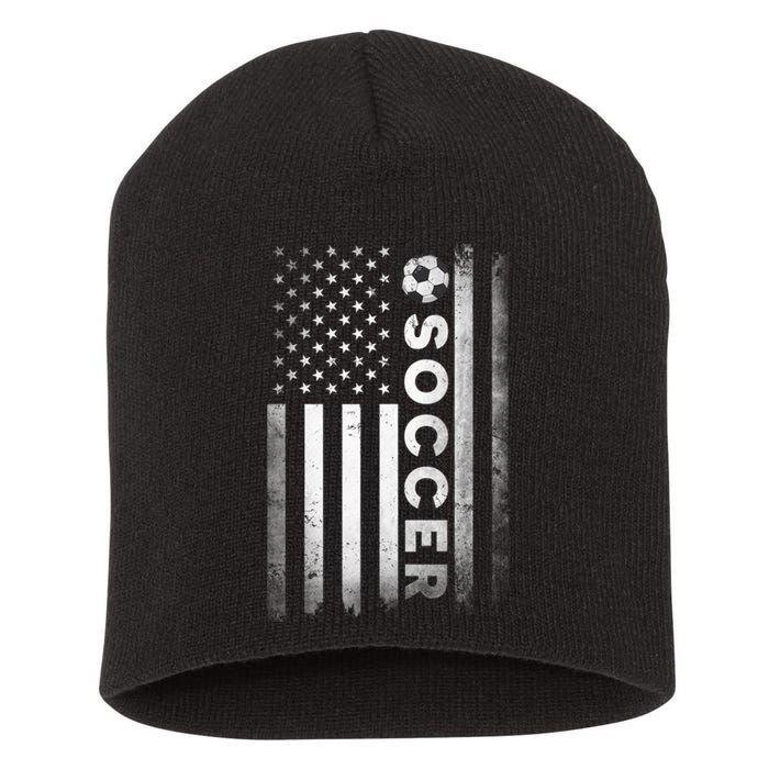 Soccer Player USA US American Flag Girls Boys Short Acrylic Beanie