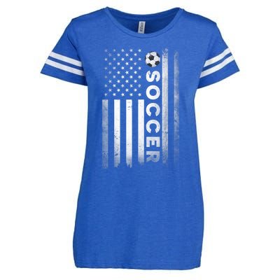 Soccer Player USA US American Flag Girls Boys Enza Ladies Jersey Football T-Shirt