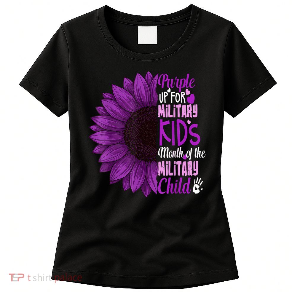 Sunflower Purple Up For Military Military Child Month Women's T-Shirt