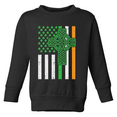 St Patricks Us Irish Flag Cross Saint Pattys Women Toddler Sweatshirt