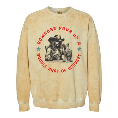 Someone Pour Up A Double Shot Of Whiskey A Bar Song Colorblast Crewneck Sweatshirt