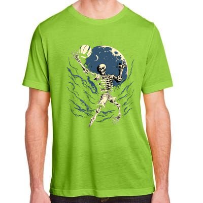 Skeleton Playing Volleyball Halloween Volleyball Player Gift Adult ChromaSoft Performance T-Shirt