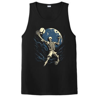 Skeleton Playing Volleyball Halloween Volleyball Player Gift PosiCharge Competitor Tank