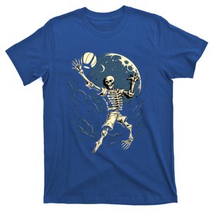 Skeleton Playing Volleyball Halloween Volleyball Player Gift T-Shirt