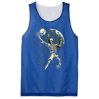 Skeleton Playing Volleyball Halloween Volleyball Player Gift Mesh Reversible Basketball Jersey Tank