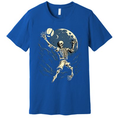 Skeleton Playing Volleyball Halloween Volleyball Player Gift Premium T-Shirt