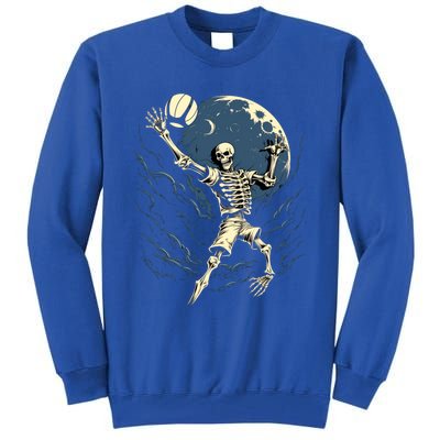 Skeleton Playing Volleyball Halloween Volleyball Player Gift Tall Sweatshirt