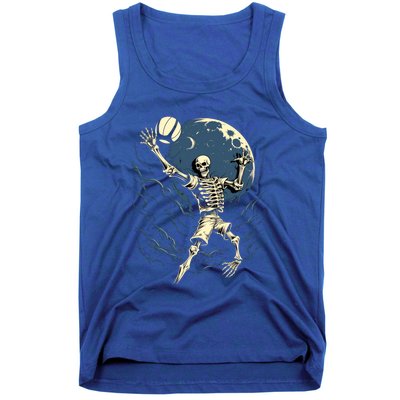 Skeleton Playing Volleyball Halloween Volleyball Player Gift Tank Top