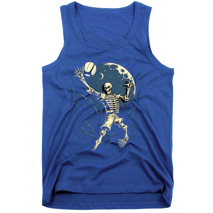 Skeleton Playing Volleyball Halloween Volleyball Player Gift Tank Top