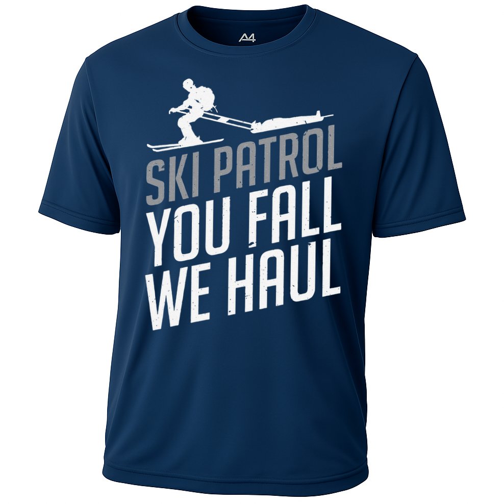 Ski Patrol vinatge You Fall We Haul Skiing Winter Sports Cooling Performance Crew T-Shirt