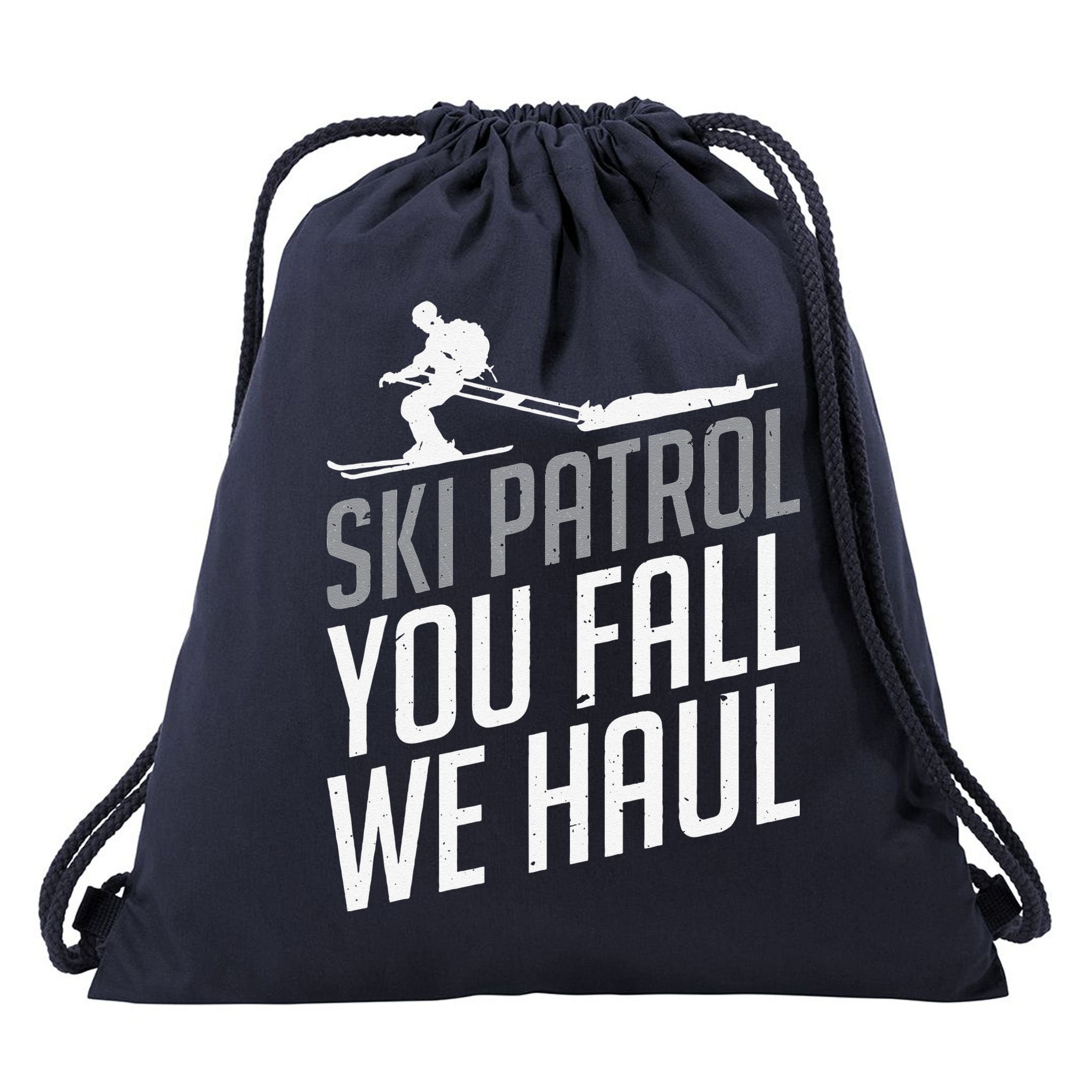 Ski Patrol vinatge You Fall We Haul Skiing Winter Sports Drawstring Bag