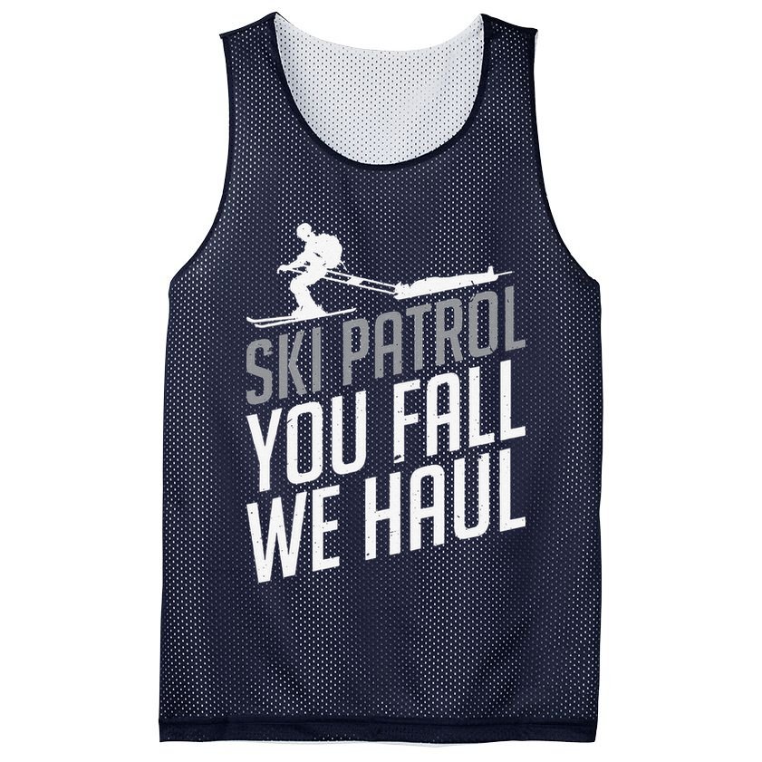 Ski Patrol vinatge You Fall We Haul Skiing Winter Sports Mesh Reversible Basketball Jersey Tank