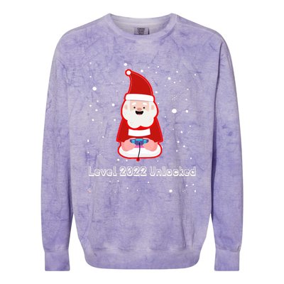 Santa Playing Video Game Video Gamers Christmas Cool Gift Colorblast Crewneck Sweatshirt