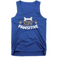 Stay Pawsitive With Bone And Paw Print Gift Tank Top