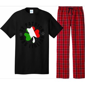 St. Patrick Was Italian Shamrock Italy Flag Funny Design Pajama Set