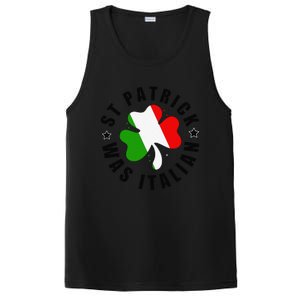 St. Patrick Was Italian Shamrock Italy Flag Funny Design PosiCharge Competitor Tank