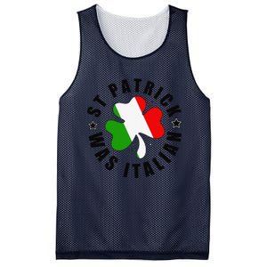 St. Patrick Was Italian Shamrock Italy Flag Funny Design Mesh Reversible Basketball Jersey Tank