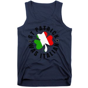 St. Patrick Was Italian Shamrock Italy Flag Funny Design Tank Top