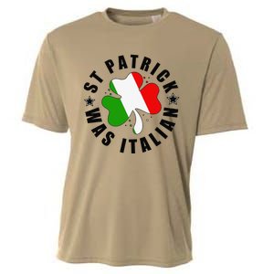 St. Patrick Was Italian Shamrock Italy Flag Funny Design Cooling Performance Crew T-Shirt