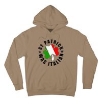 St. Patrick Was Italian Shamrock Italy Flag Funny Design Hoodie