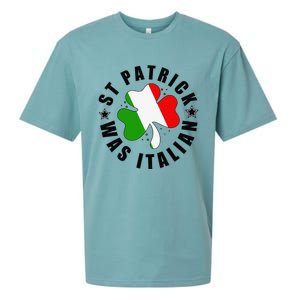 St. Patrick Was Italian Shamrock Italy Flag Funny Design Sueded Cloud Jersey T-Shirt