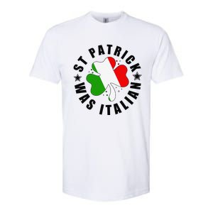 St. Patrick Was Italian Shamrock Italy Flag Funny Design Softstyle CVC T-Shirt